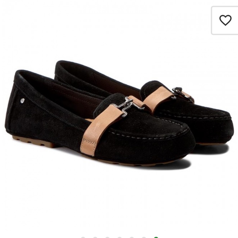 UGG Aven Suede Black Driving Moccasin Loafer Size 8